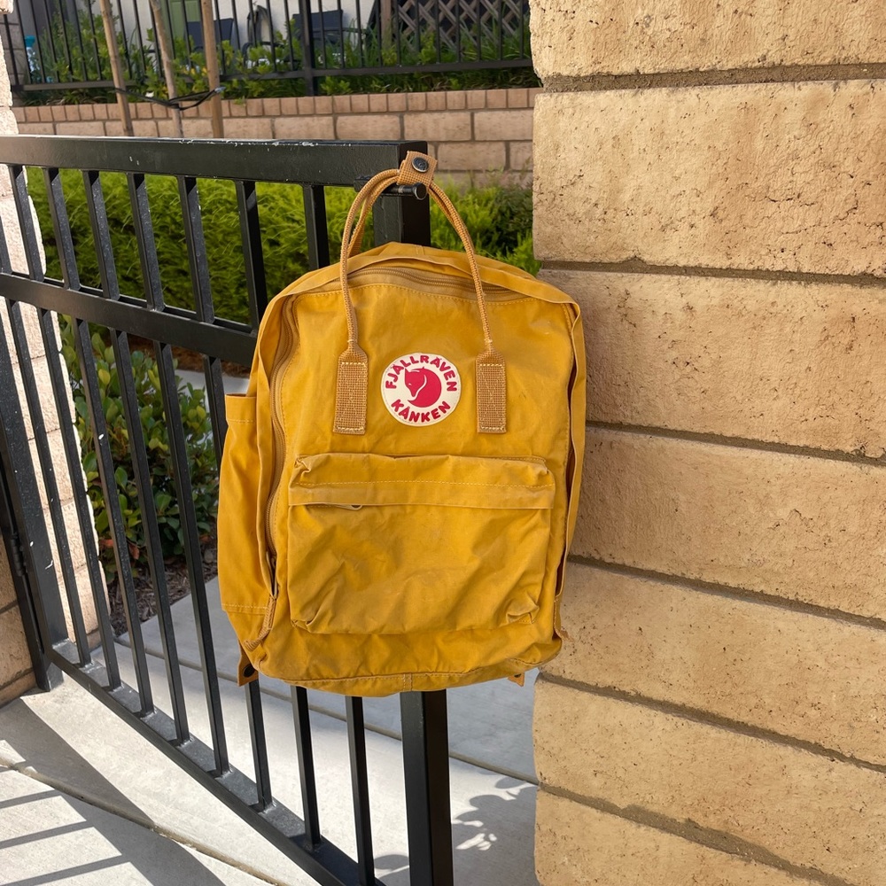 Yellow Fjallraven Kanken Backpack